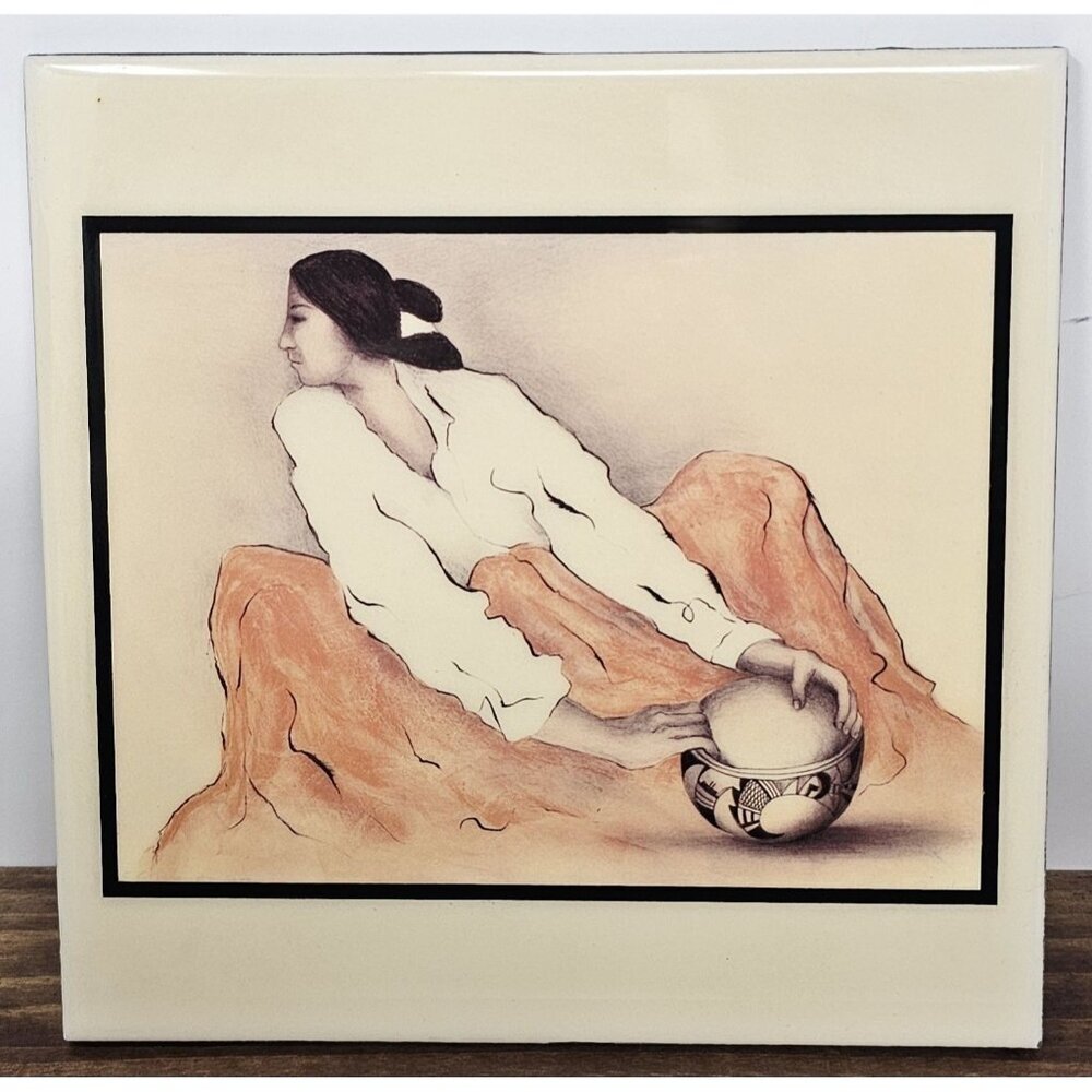 R.C. Gorman Pottery Keeper Painting Ceramic Art 8”X 7.75" Hanging Navajo Women - Picture 1 of 10